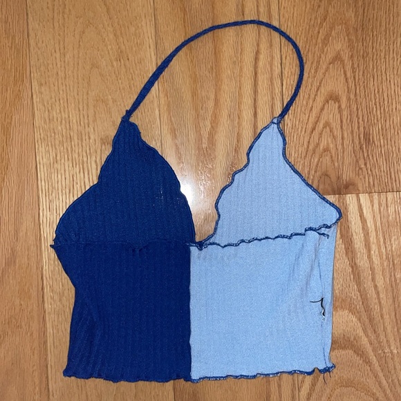 Blue Halter Crop Top - Picture 3 of 3